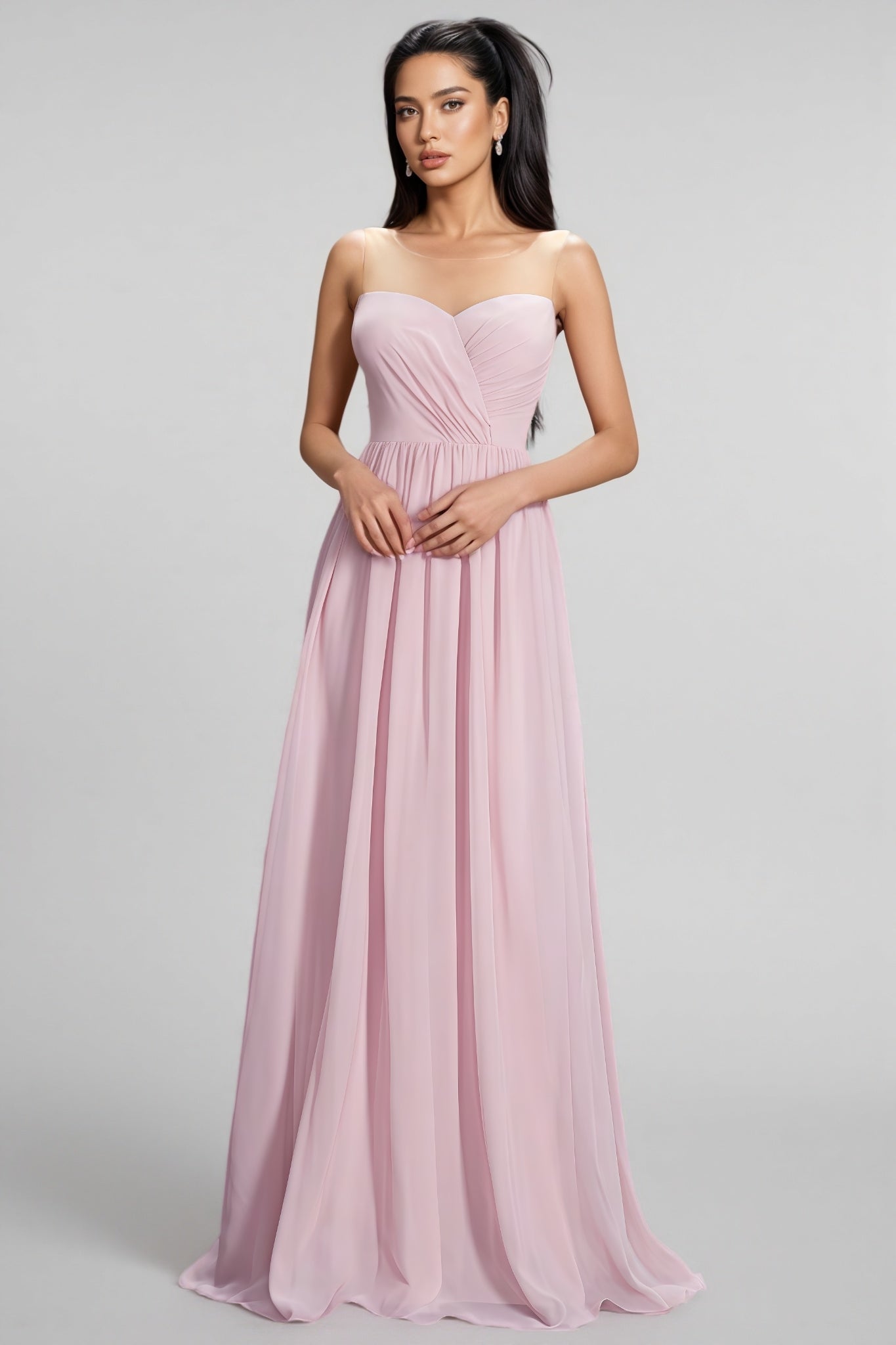 Sakina Off-the-Shoulder Chiffon Maxi Dress