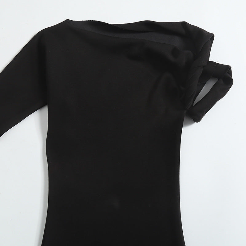 Black – Solid Color Slim Fit Bodycon Dress