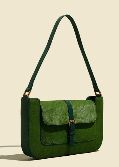 Emerald Buckle Accent Shoulder Bag