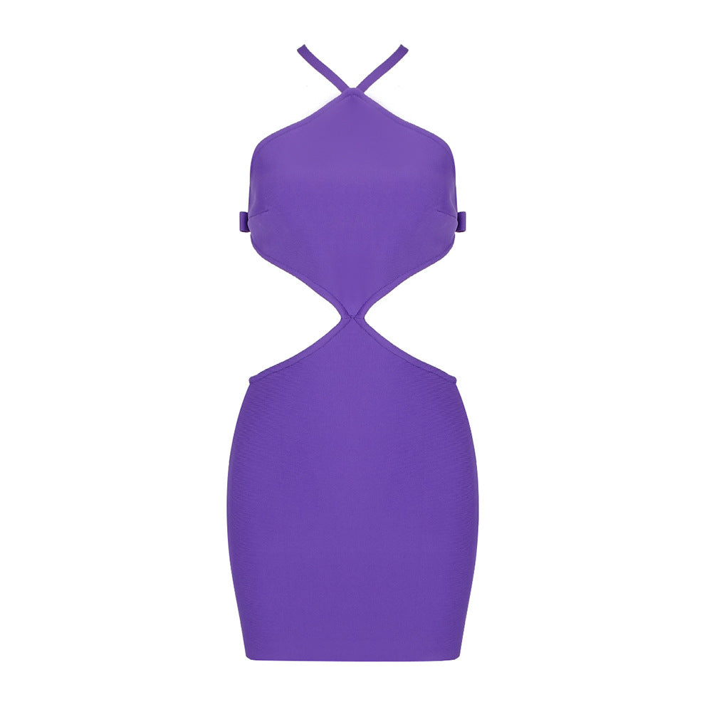 Lattice Bow Strap Open Back Sleeveless Mini Dress