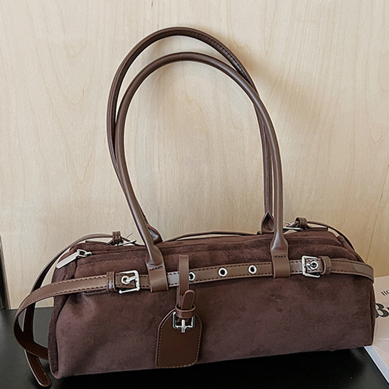 Stylish Long Lock Solid Color Elegant Shape Underarm Bag