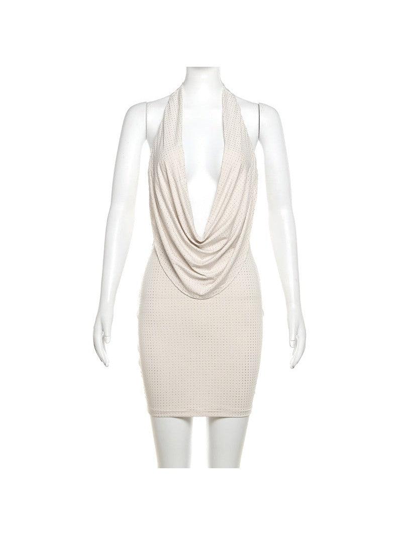 Halter Low Cut Backless Slim Fit Sheath Dress