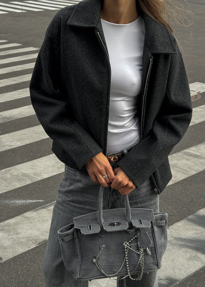 Ava - Wool Blend Zip-Up Jacket