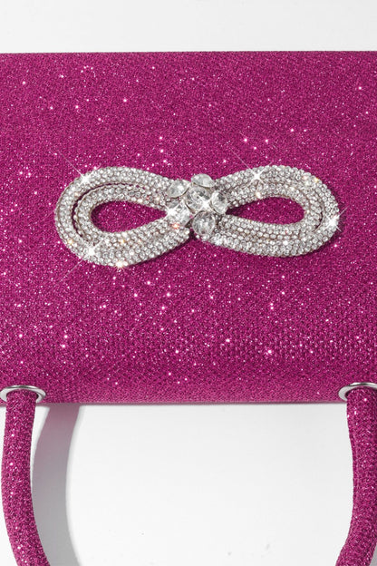 Metallic Shine Diamante Handle Bag