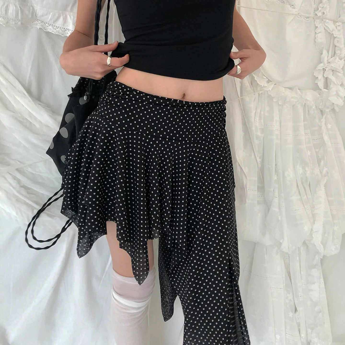 Sephora Asymmetric Polka Skirt