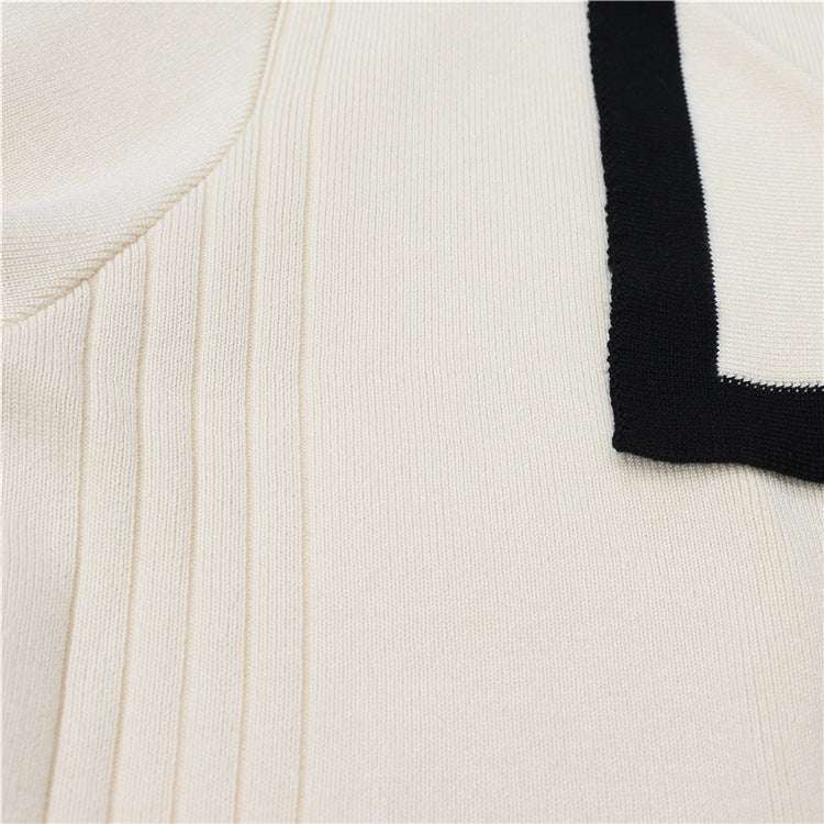 Apricot - Knitted Lapel Cardigan Two Piece Set