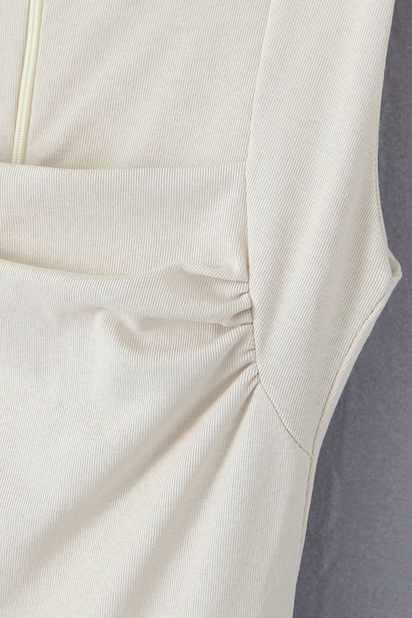 Square Neck Pleated Mini Knitted Dress