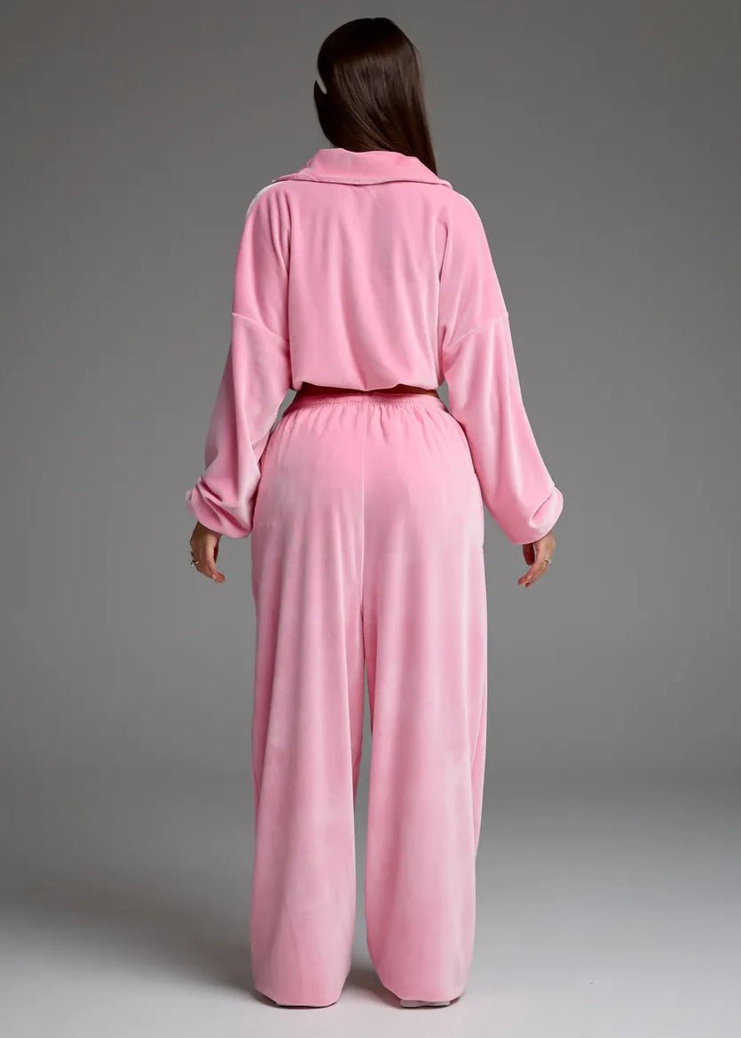 Velvet Lounge Two-Piece Tracksuit Set
