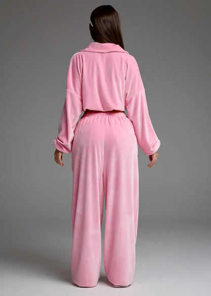 Velvet Lounge Two-Piece Tracksuit Set