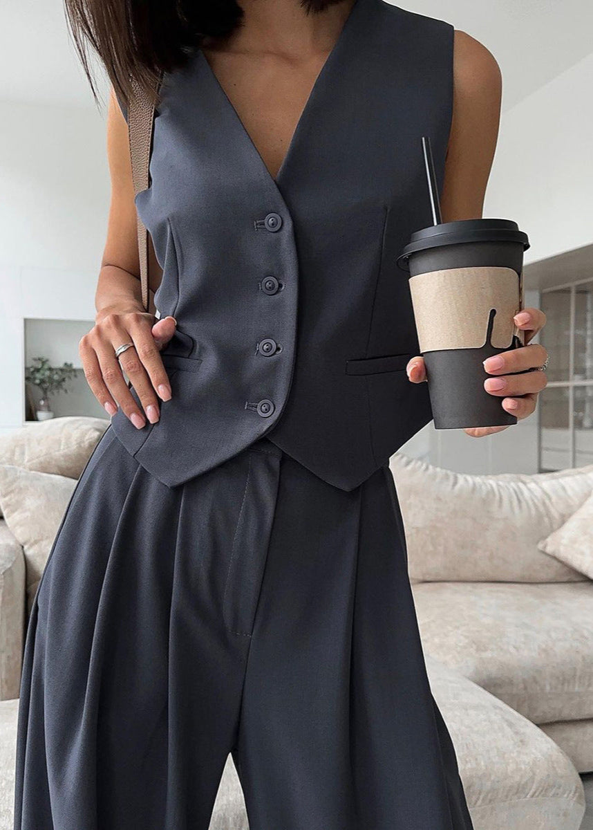 Verona Tailored Set – Vest & Wide-Leg Trousers