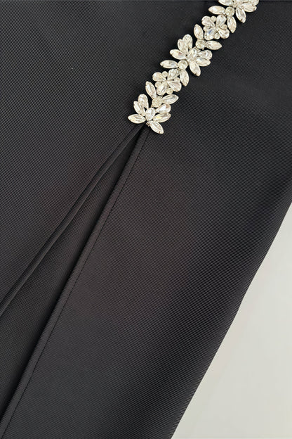 Willd Single Shoulder Studded Slit Maxi Dress