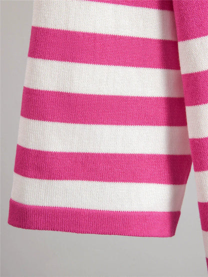 Rose Red – Striped Tank Fitted Two-Piece Set