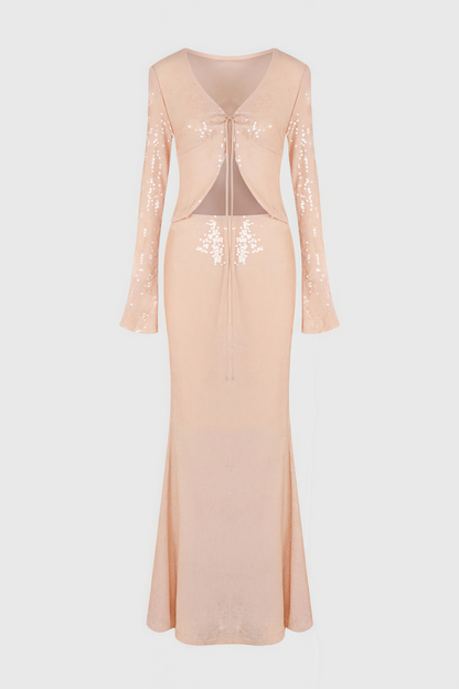 Jacksda Sequined Fishtail Maxi Dress Set