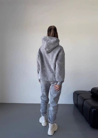 Luna - Metallic Wash Oversized Hoodie & Jogger Set