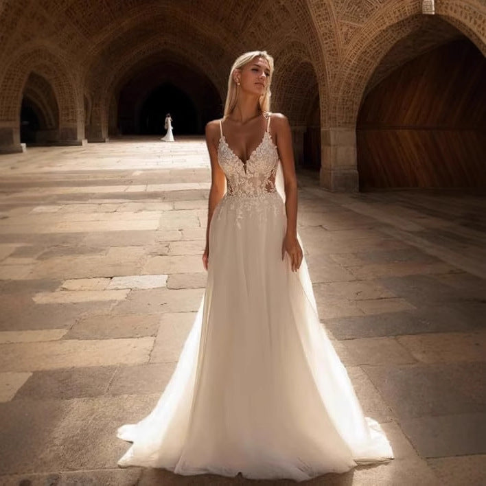 Elegant Lace Beach Wedding Dress