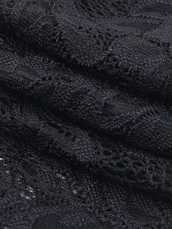 See through Push up Off Shoulder Lace Waist Full Sleeves Top