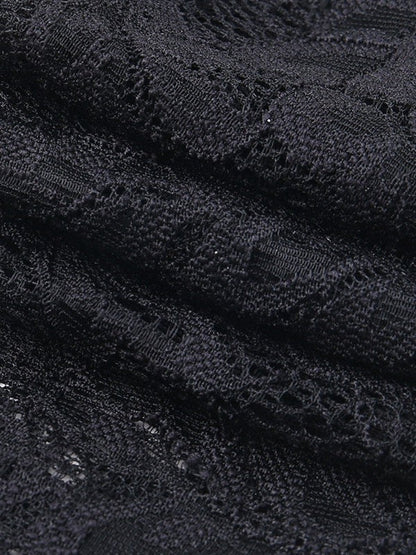 See through Push up Off Shoulder Lace Waist Full Sleeves Top