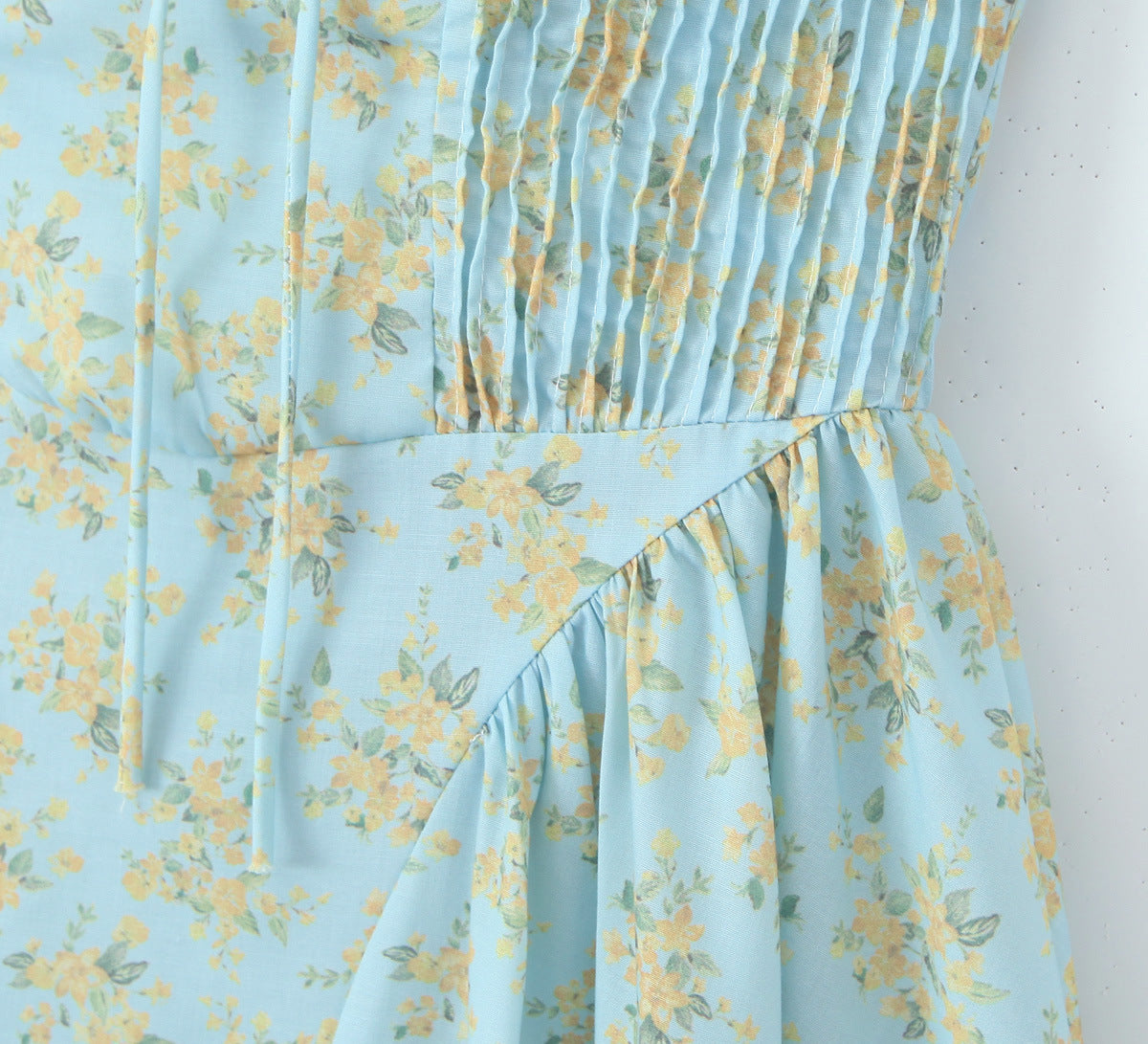 Blue - Sexy Floral Halter Neck Dress