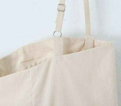 Apricot - Strapless Waist-Cinching Fashion Dress