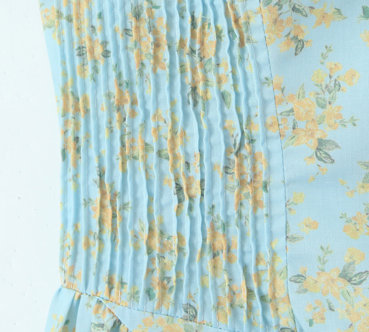 Blue - Sexy Floral Halter Neck Dress