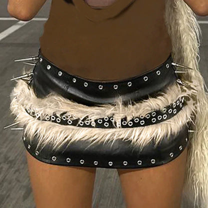 Raizel Metal Ring Fur Belt