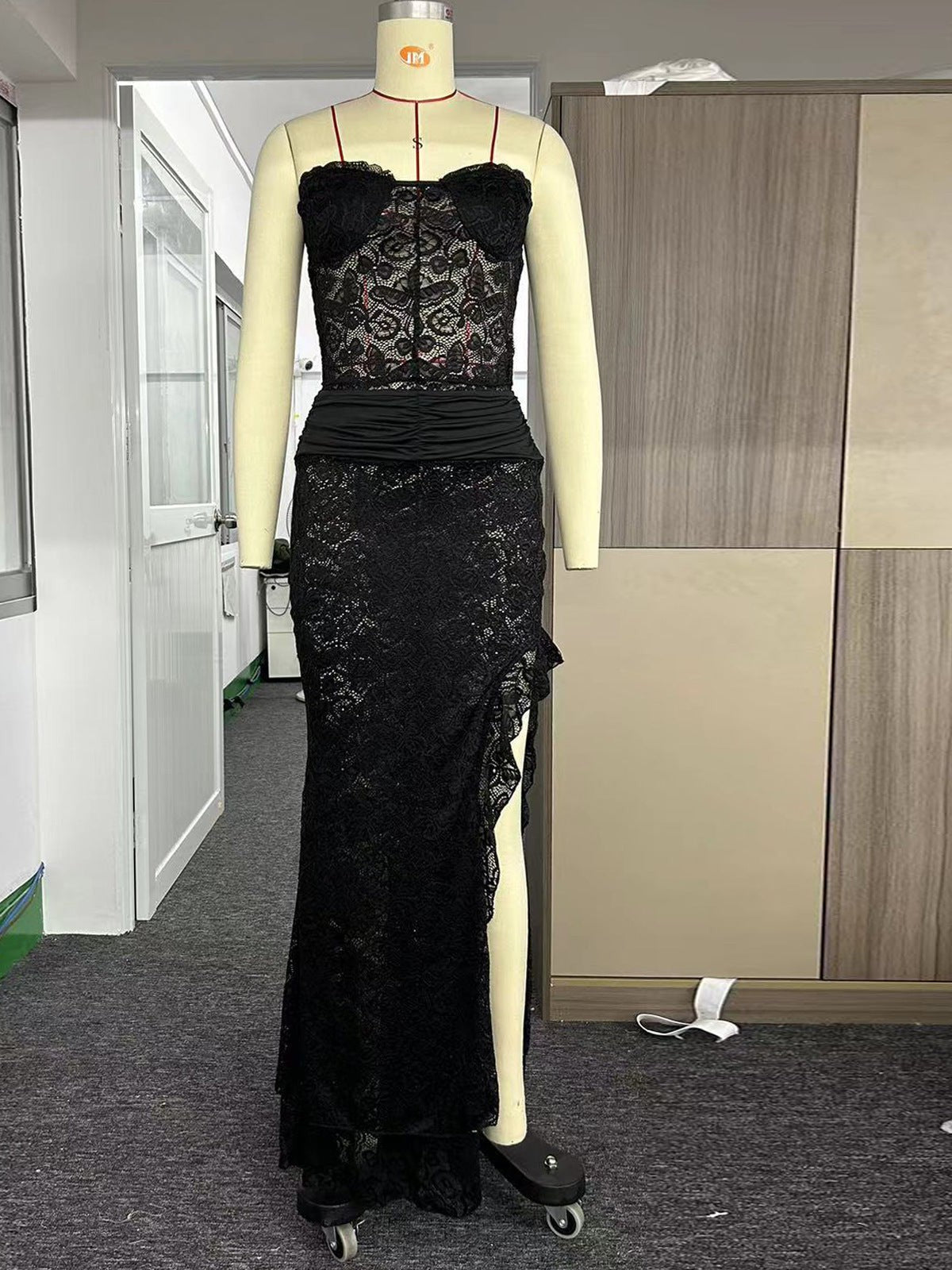 Irregular Asymmetric Slit Sheath Tube Top Coord Set