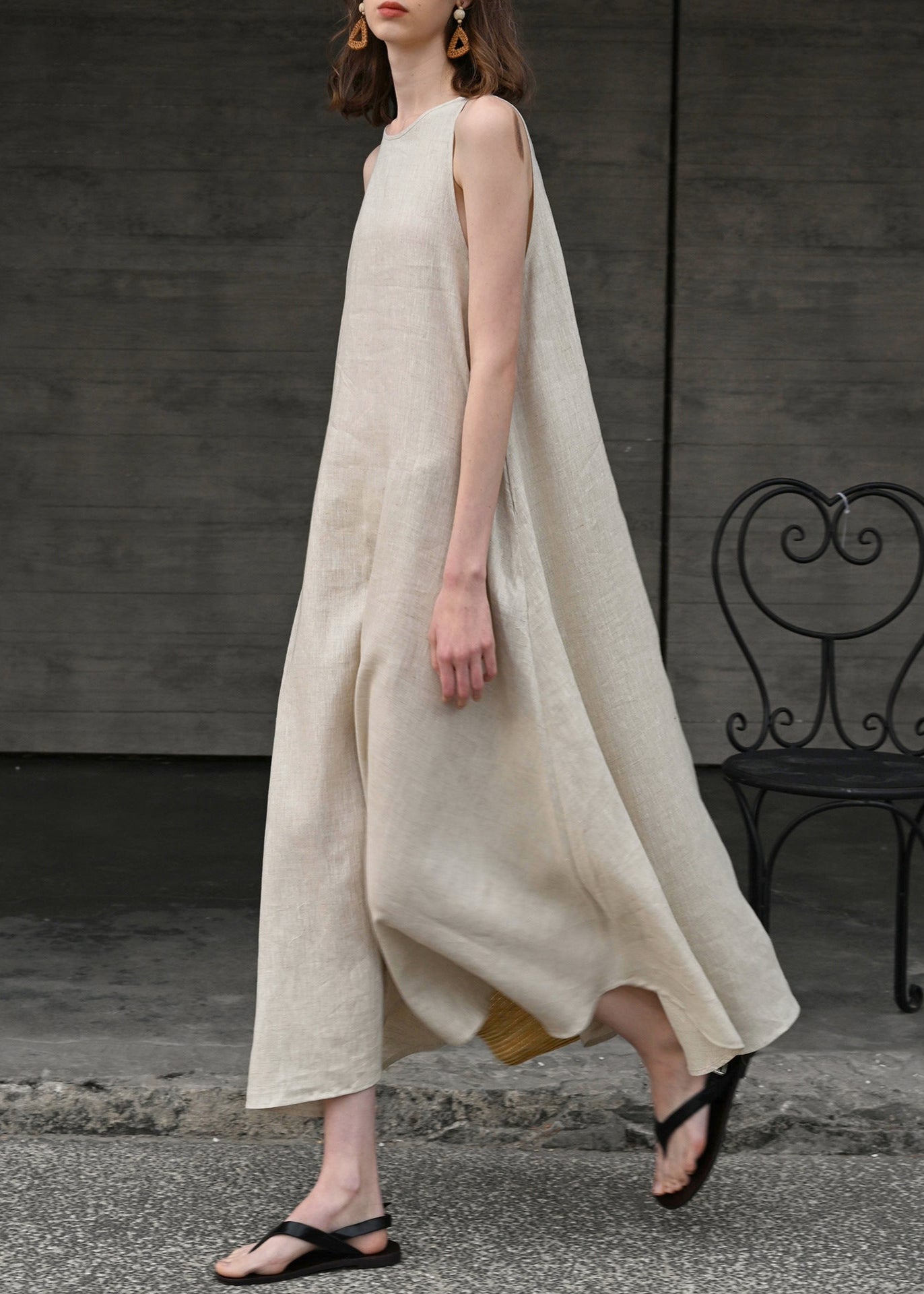 Drift Linen - Sleeveless A-Line Maxi Dress