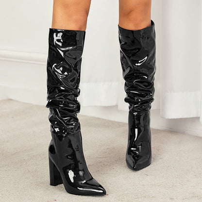 Emree Patent Block Heel Boots