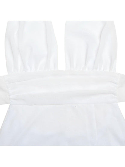 Alizey Deep Halterneck Strap Backless High Slit Dress