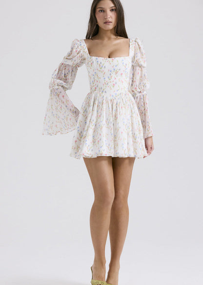Liliane - Puff Sleeve Floral Mini Dress