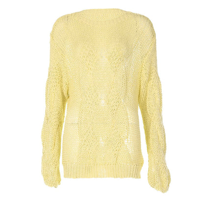 Long sleeve crewneck knitted solid top