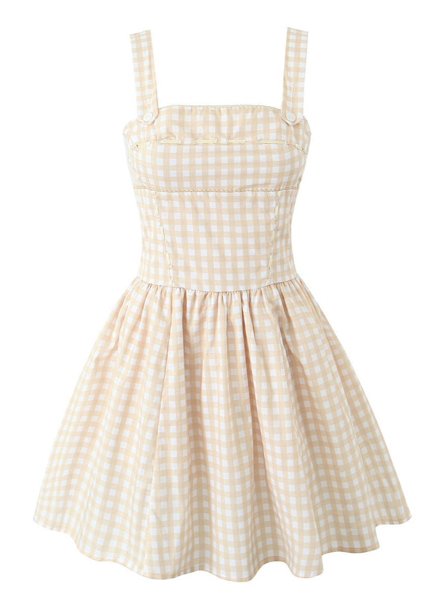 Daisyfield Charm - Sleeveless Gingham Mini Dress