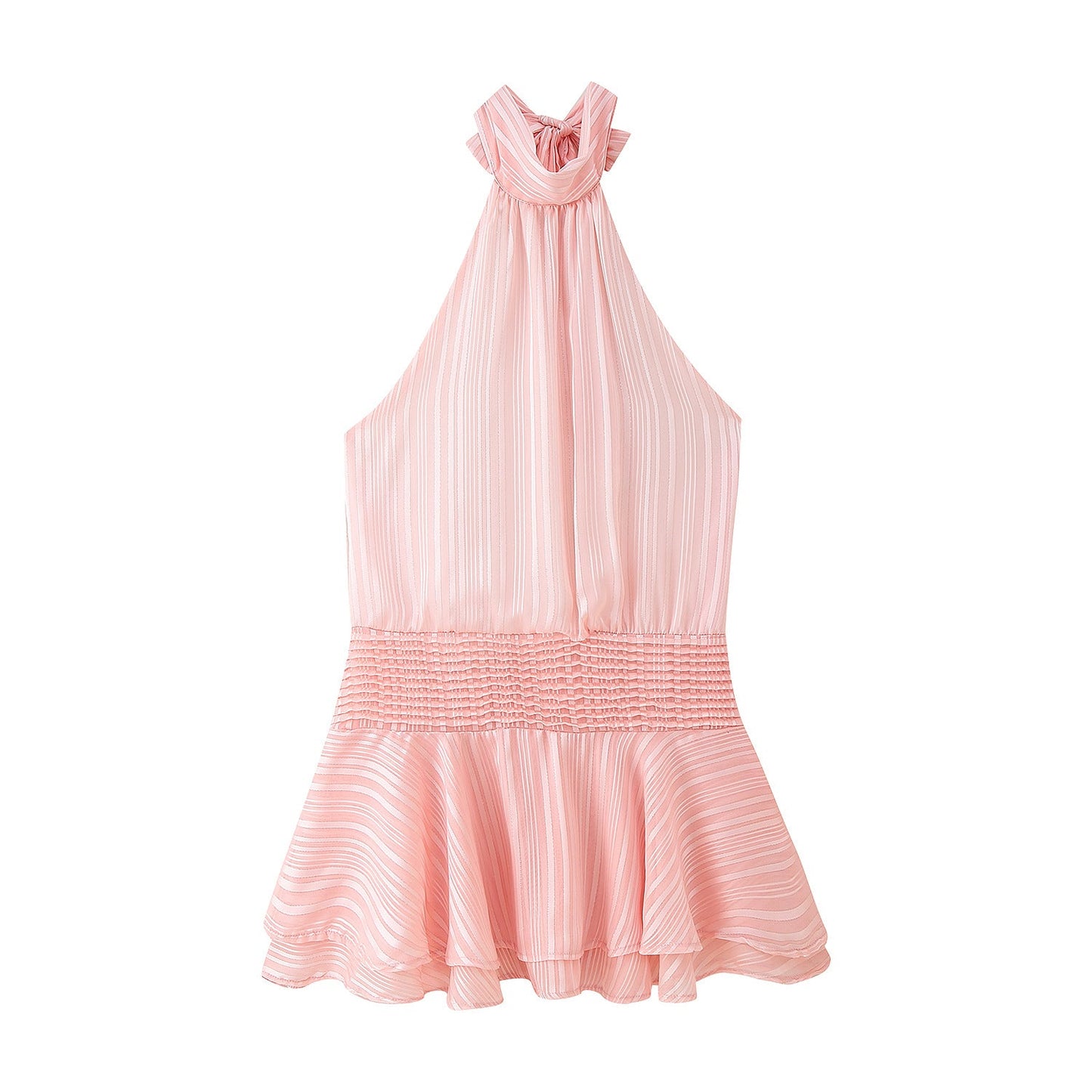 Winter Halter Satin Mini Dress