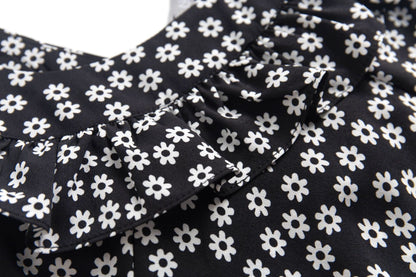 Black – Floral Slim Fit Spaghetti Strap Dress