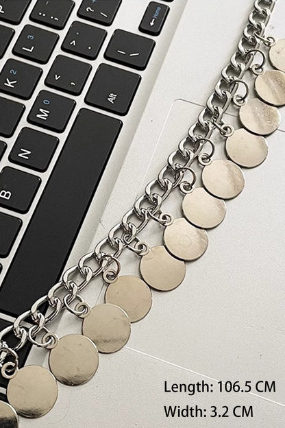 Metallic Disc Fringe Waist Chain