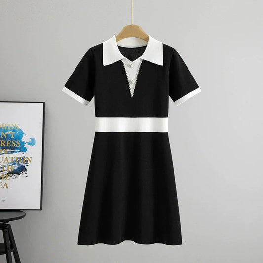 Black – Slim Fit Short Sleeve Knitted Dress