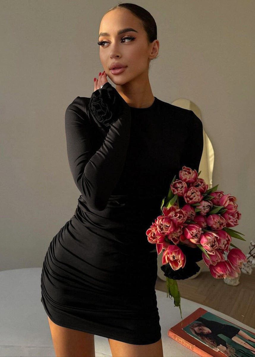 Rosalyn Luxe - Ruched Long Sleeve Mini Dress