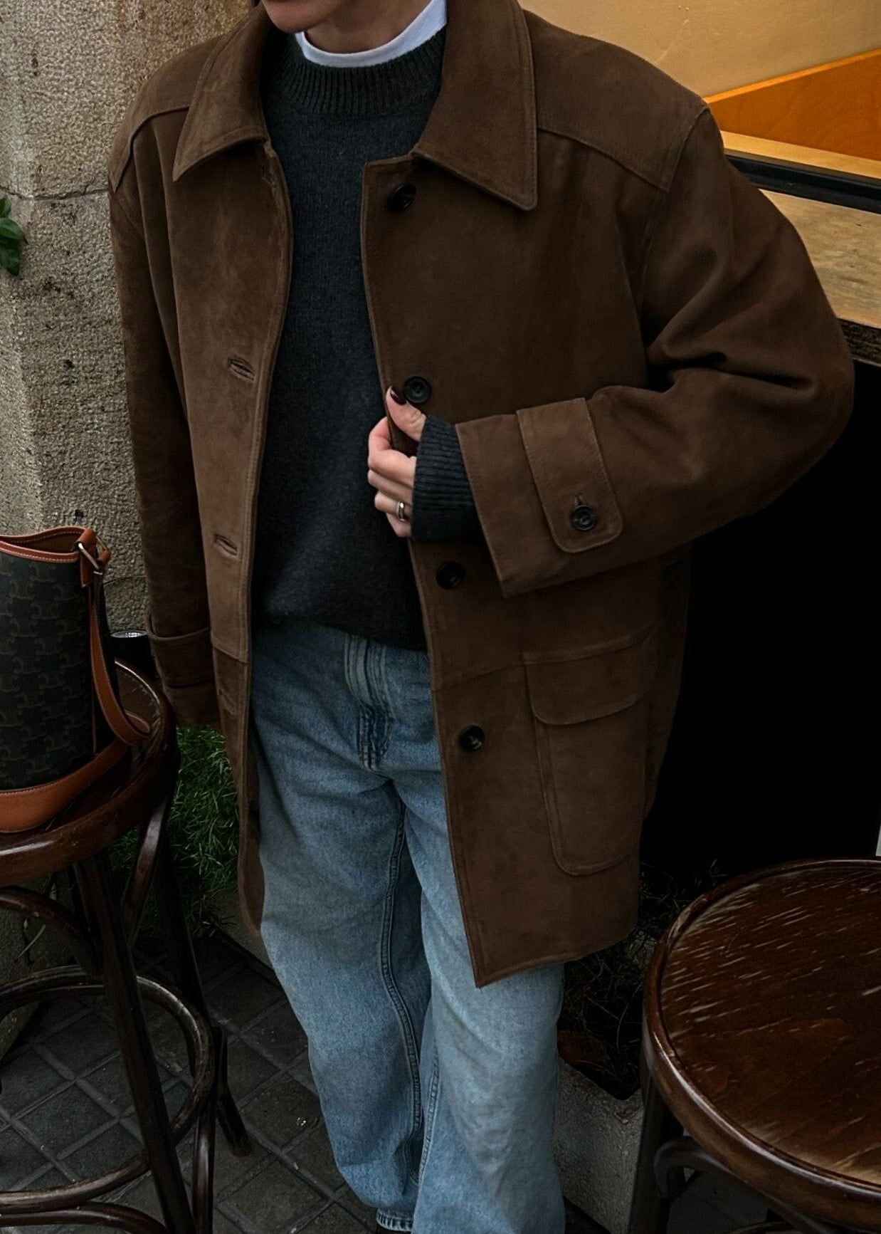 Emerson Suede Button-Up Jacket