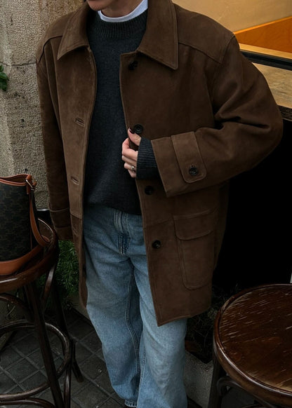 Emerson Suede Button-Up Jacket