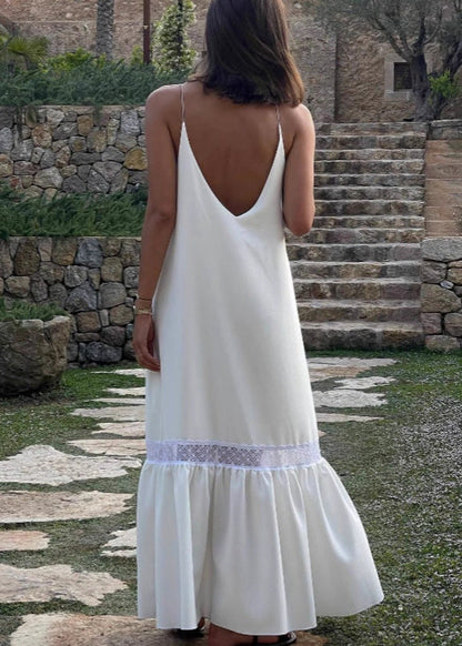 Celeste - Lace Trim Maxi Dress