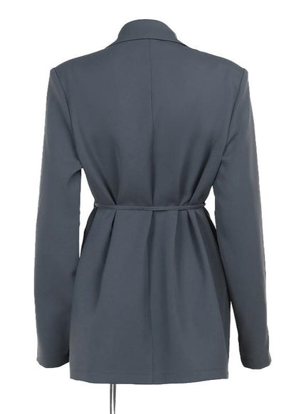 Slate Bloom Belted Blazer