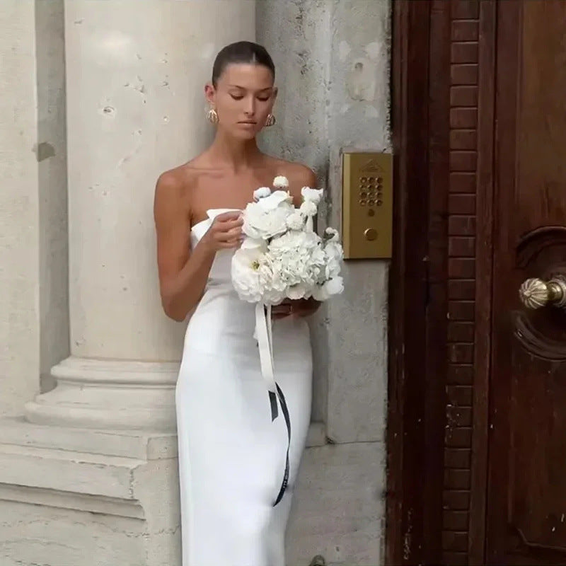 Strapless Bowknot Wedding Dress