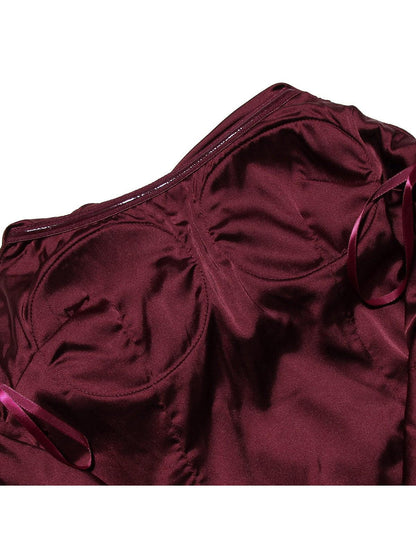 Bandeau Tube Ribbon Backless Bodycon Dress