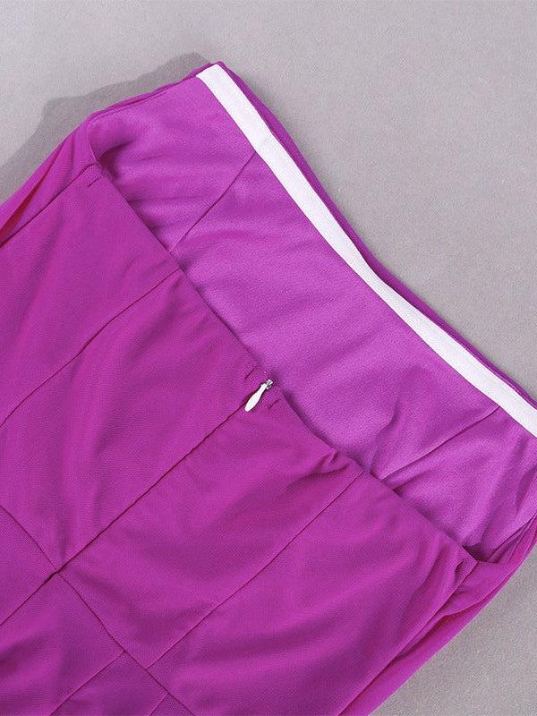 Pink Tube High Slit Sheath Maxi Dress