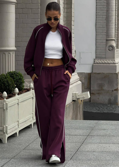 Plum Tracksuit Set - Sporty Luxe