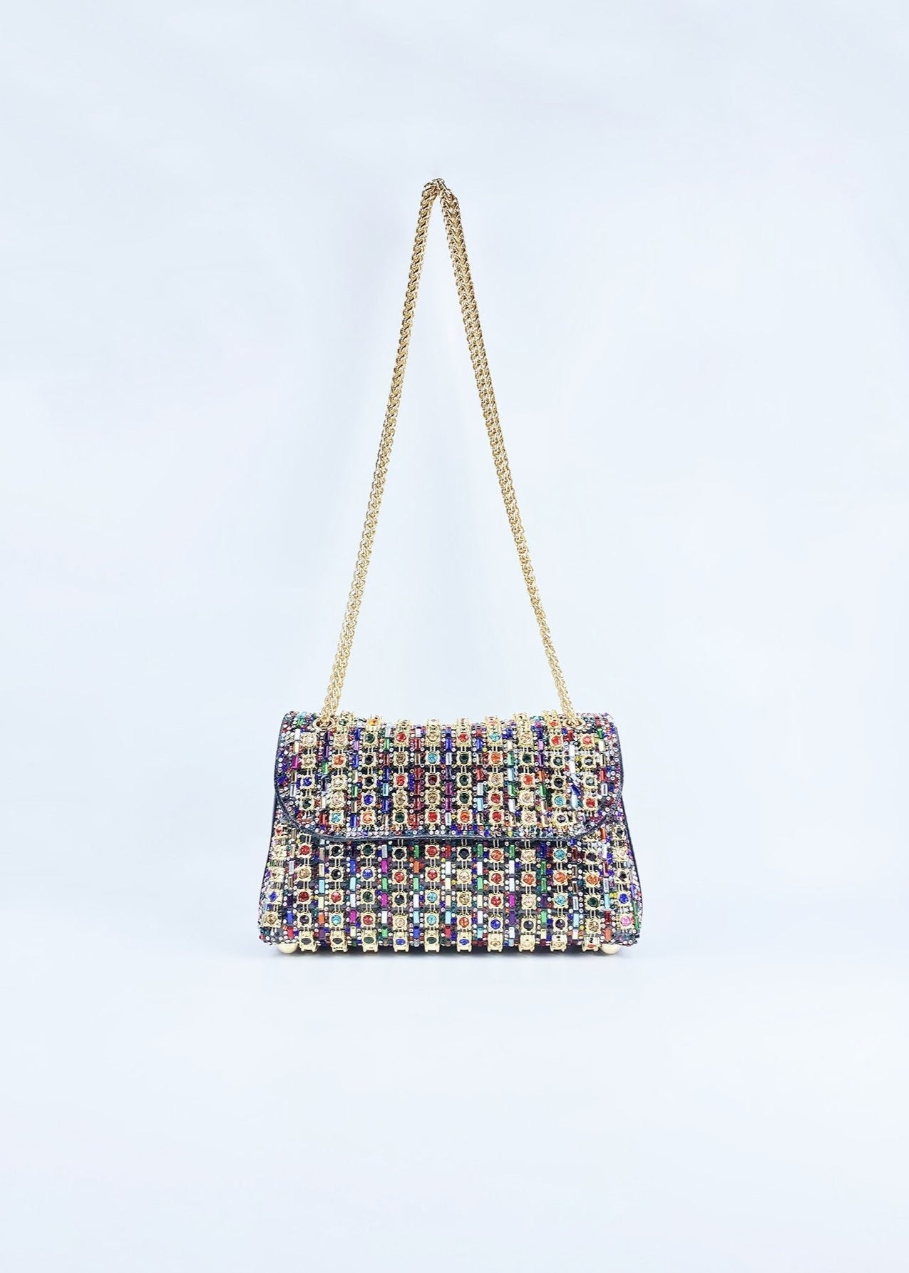 Aurora - Multi-Color Crystal Chain Shoulder Bag