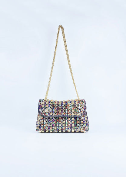 Aurora - Multi-Color Crystal Chain Shoulder Bag