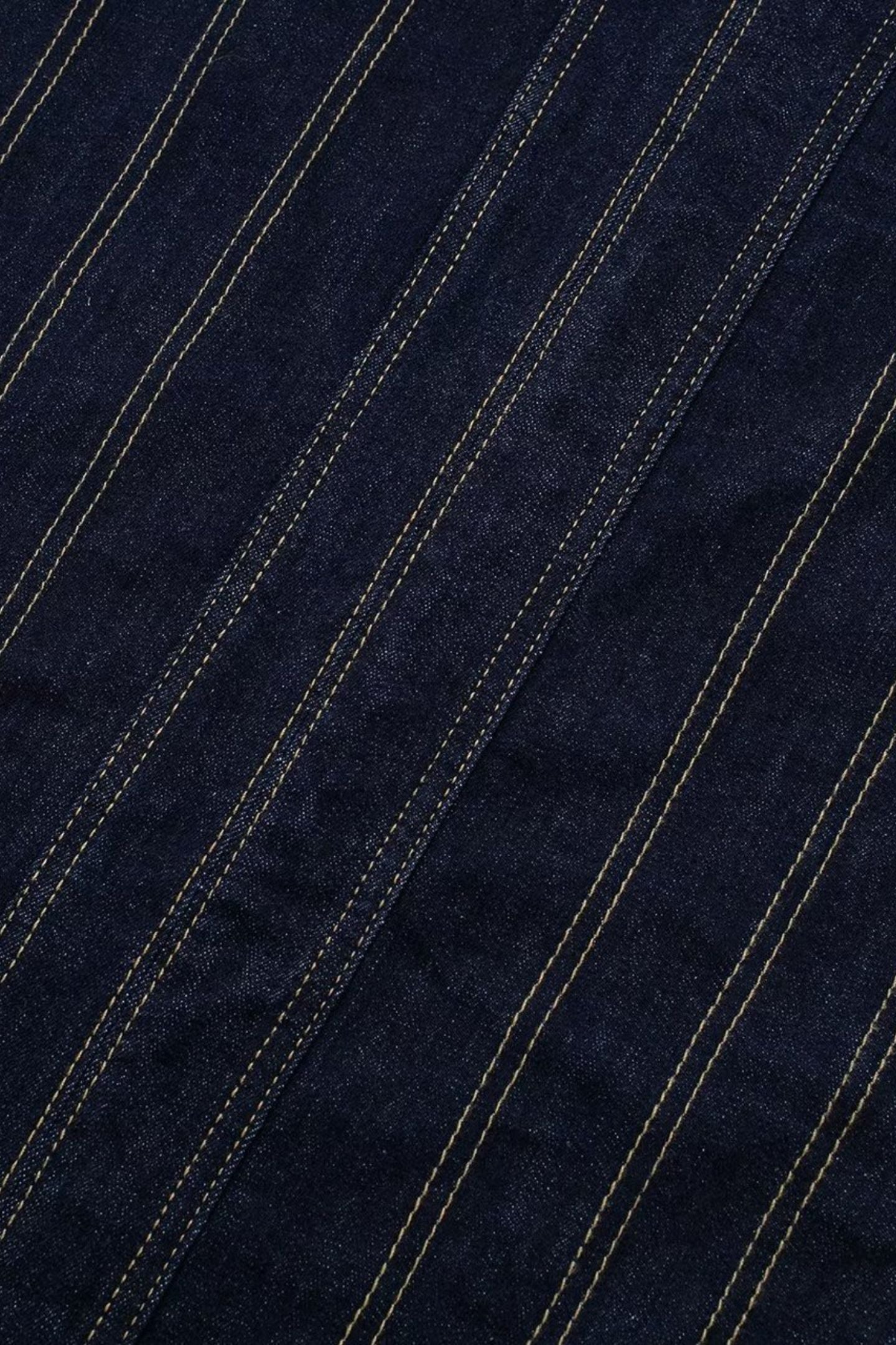 Arlene Strapless Back Slit Denim Maxi Dress