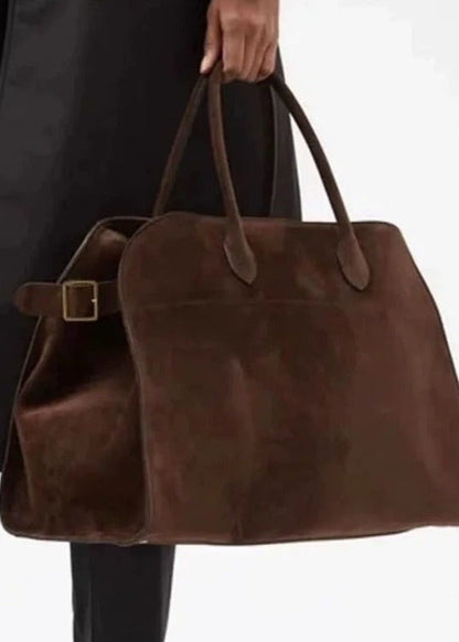 Suede Oversized Buckle Tote Bag