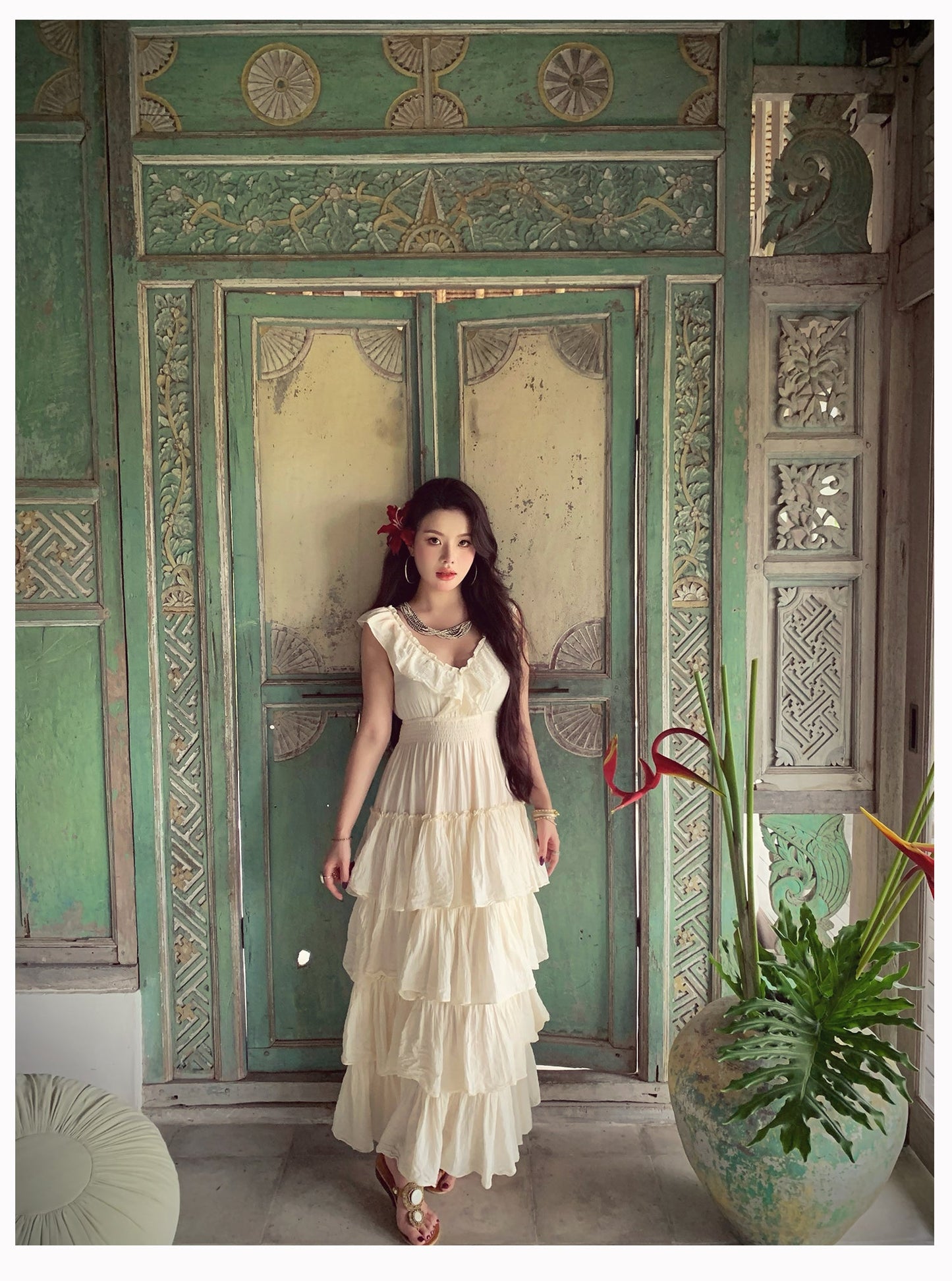 Apricot Cotton Tiered Maxi Ethereal Simplicity for Spring & Summer 2025 gunne sax vintage dress